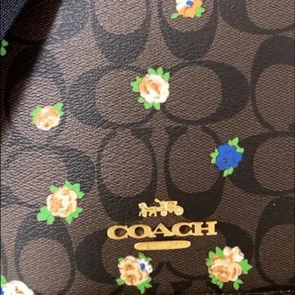 New Coach Jes Baguette In Signature Canvas With Vintage Mini Rose - Picture 6 of 8